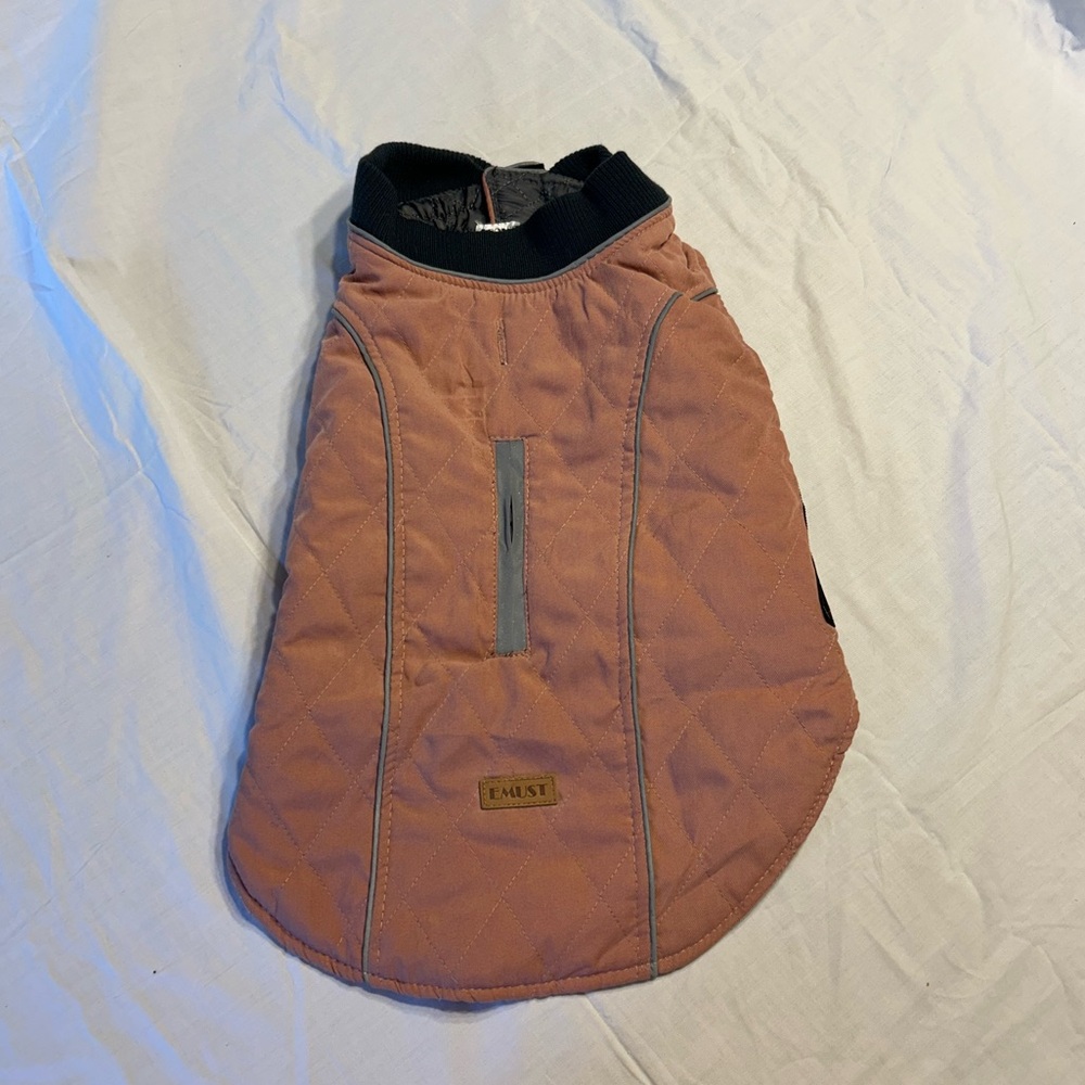 Emust Quilted Dog Jacket in Pink and Grey